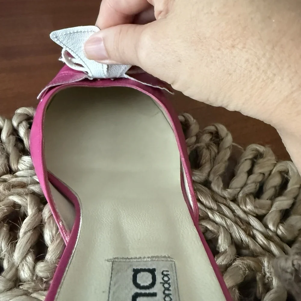 Davina London Hot Pink Leather Sling back Kitten Heel Mules Womens 10 EU 41 - Picture 16 of 16